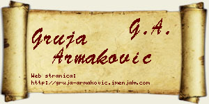 Gruja Armaković vizit kartica